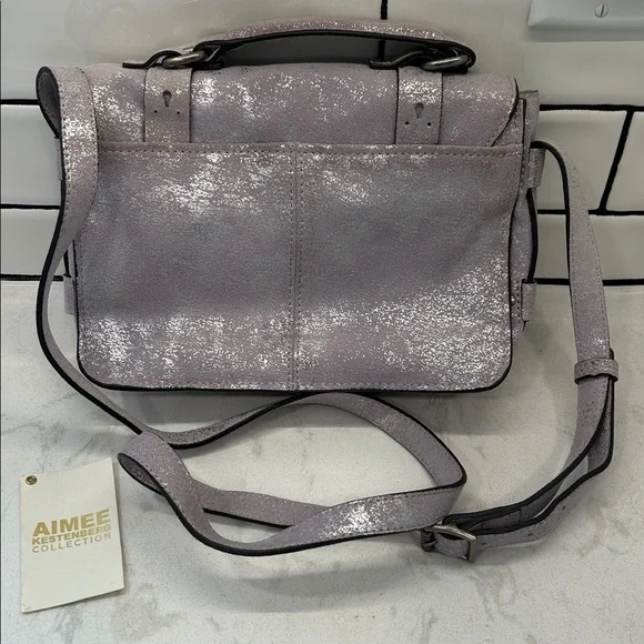 Aimee Kestenberg Leather Flap Crossbody City Gypsy Lavender Denim NWT